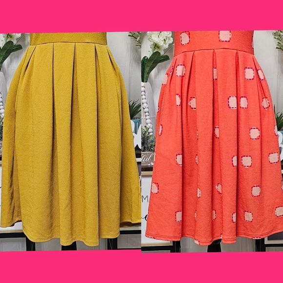 LuLaRoe | TWO for ONE | AMELIA KNIT BACK ZIP FLAIR DRESS - Picture 8 of 15